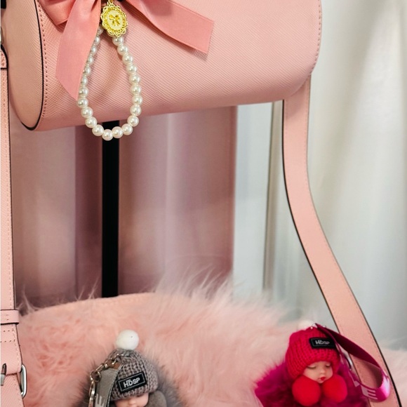 Guess Pink Crossbody Barrel Bag with Charm - Picture 5 of 6